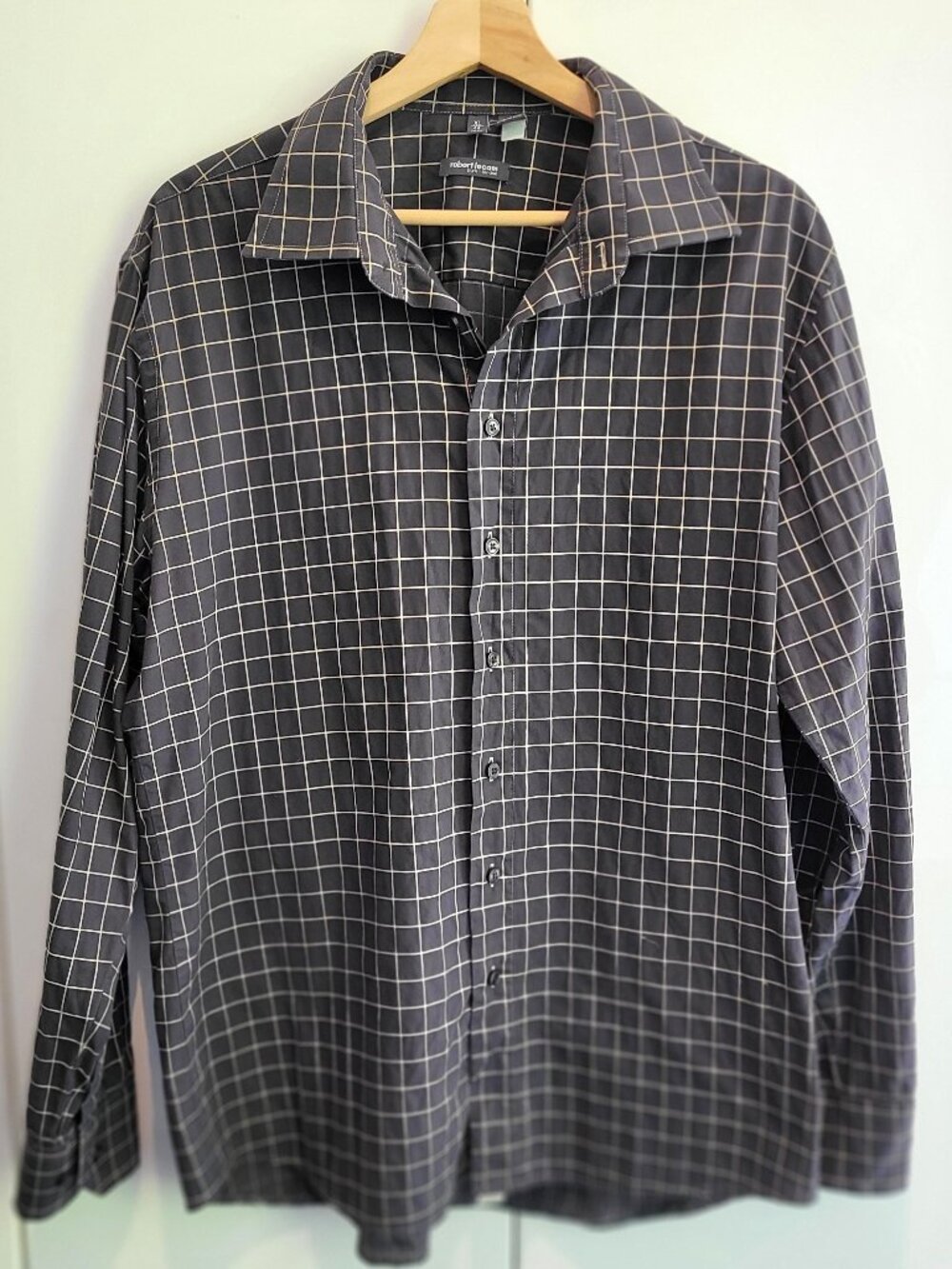 Robert Lecam Haupt Germany Grid Pattern Shirt Size XL